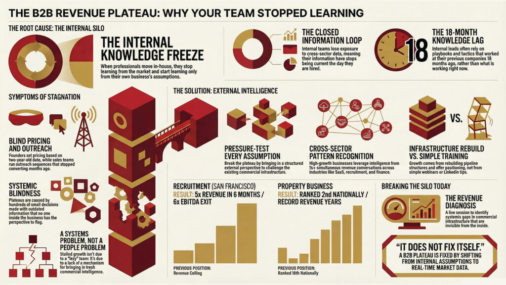 B2b Revenue Plateau - Silo Problem Inforgraphic