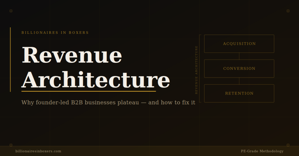 what is revenue architecture, founder dependency, B2B revenue plateau, revenue architecture for founder-led businesses
